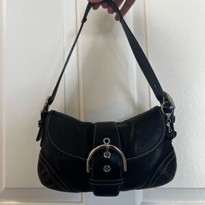 Vintage Y2K Coach Black Mini Soho Leather Shoulder Bag